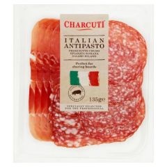 Charcuti Italian Antipasti Selection - Prosciutto Crudo, Spianata Romana &amp; Salami Milano 