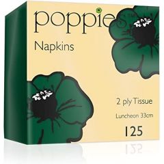 Poppies Mountain Pine Green Lunch Napkins 2 Ply 