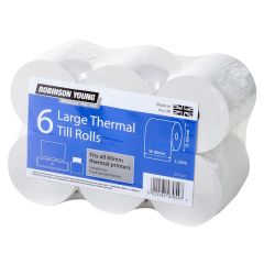 Robinson Young Thermal Cash Register Till Rolls 65mm x 80mm 