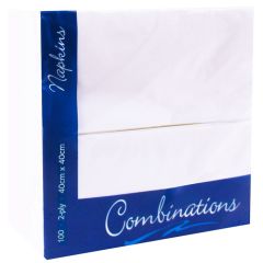 Staples 8-Fold 40cm White Napkins 2ply 