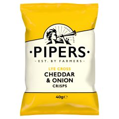 Pipers Lye Cross Cheddar &amp; Onion Crisps 