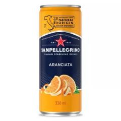 San Pellegrino Sparkling Aranciata (Orange) Cans 