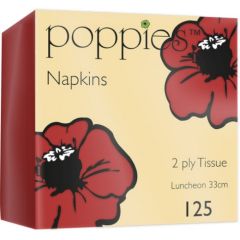 Poppies Red Lunch Napkins 2 Ply 