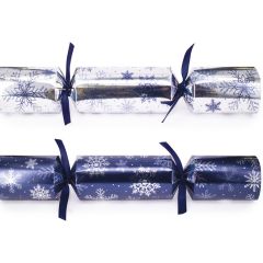 Heart &amp; Soul Navy Snowflake Christmas Crackers 