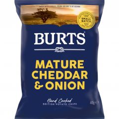 Burts Mature Cheddar &amp; Onion Hand Cooked Potato Crisps 